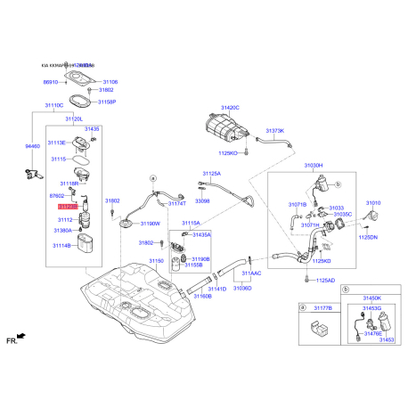 Прокладка, паливний бак 31119-C1101 Mobis - 31119C1101 - схема з каталогу 31123B, KKMAPF619 31119C1101