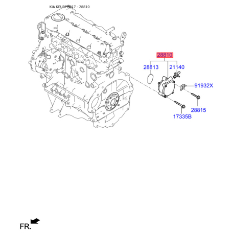 Вакуумный насос, тормозная система 28810-2A600 Mobis - 288102A600 - схема с каталога 28810, KEURPH817 288102A600