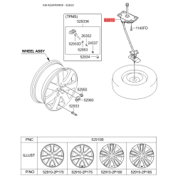 Держатель запасного колеса 62850-2P000 Mobis