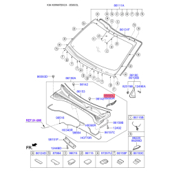 Облицовка передней панели (жабо) левая 86153-D9000 Mobis