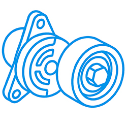 Ролик натяжителя поликлинового ремня основной и паразитный